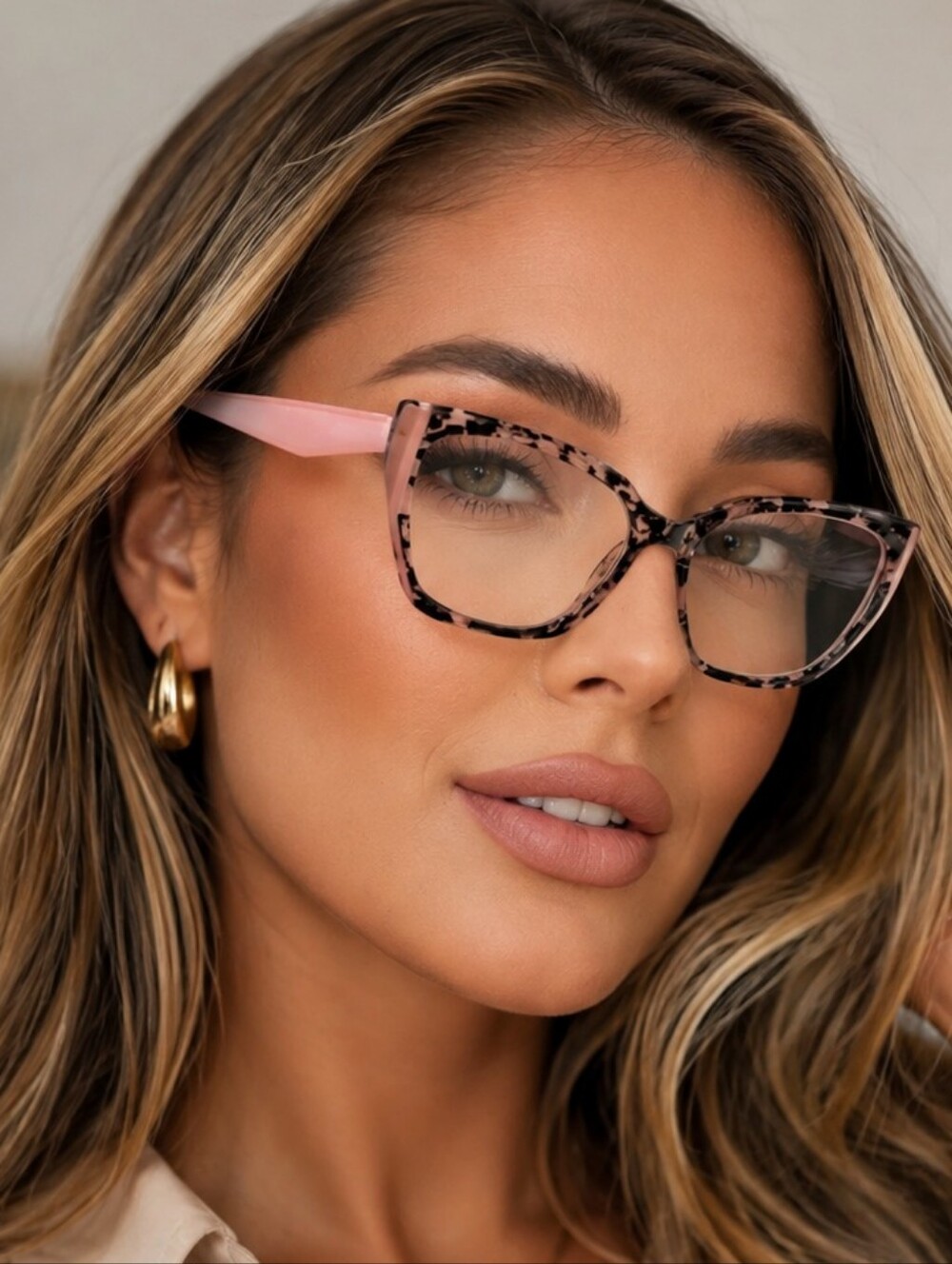+1.50 Stylish Blush Pink with Tortoiseshell Accent Reading Glasses